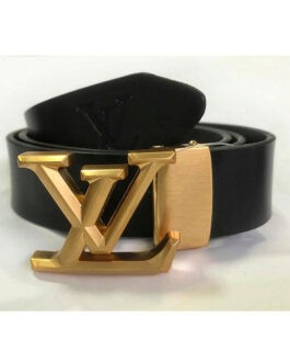 Black & Gold Leather Belt