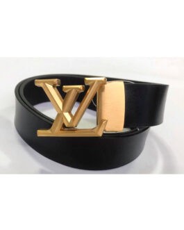 Black & Gold Leather Belt